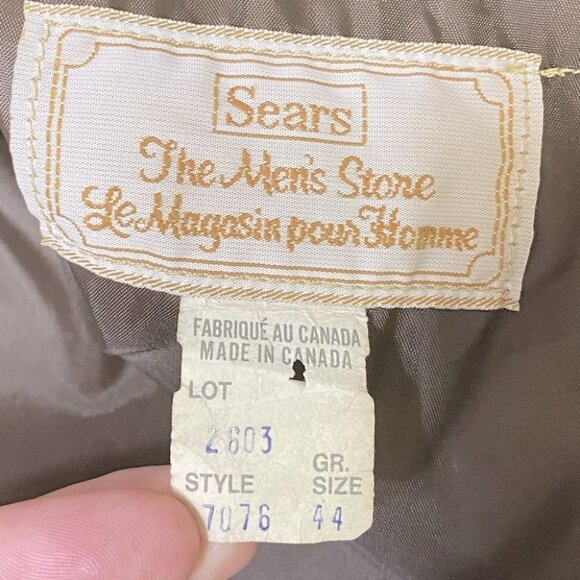 Vintage Sears The Men’s Store Tan Windbreaker Light rain Jacket 44 - Picture 4 of 6